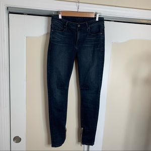 RtA Dark Wash Denim Jeans with Ankle Zip Road to Awe